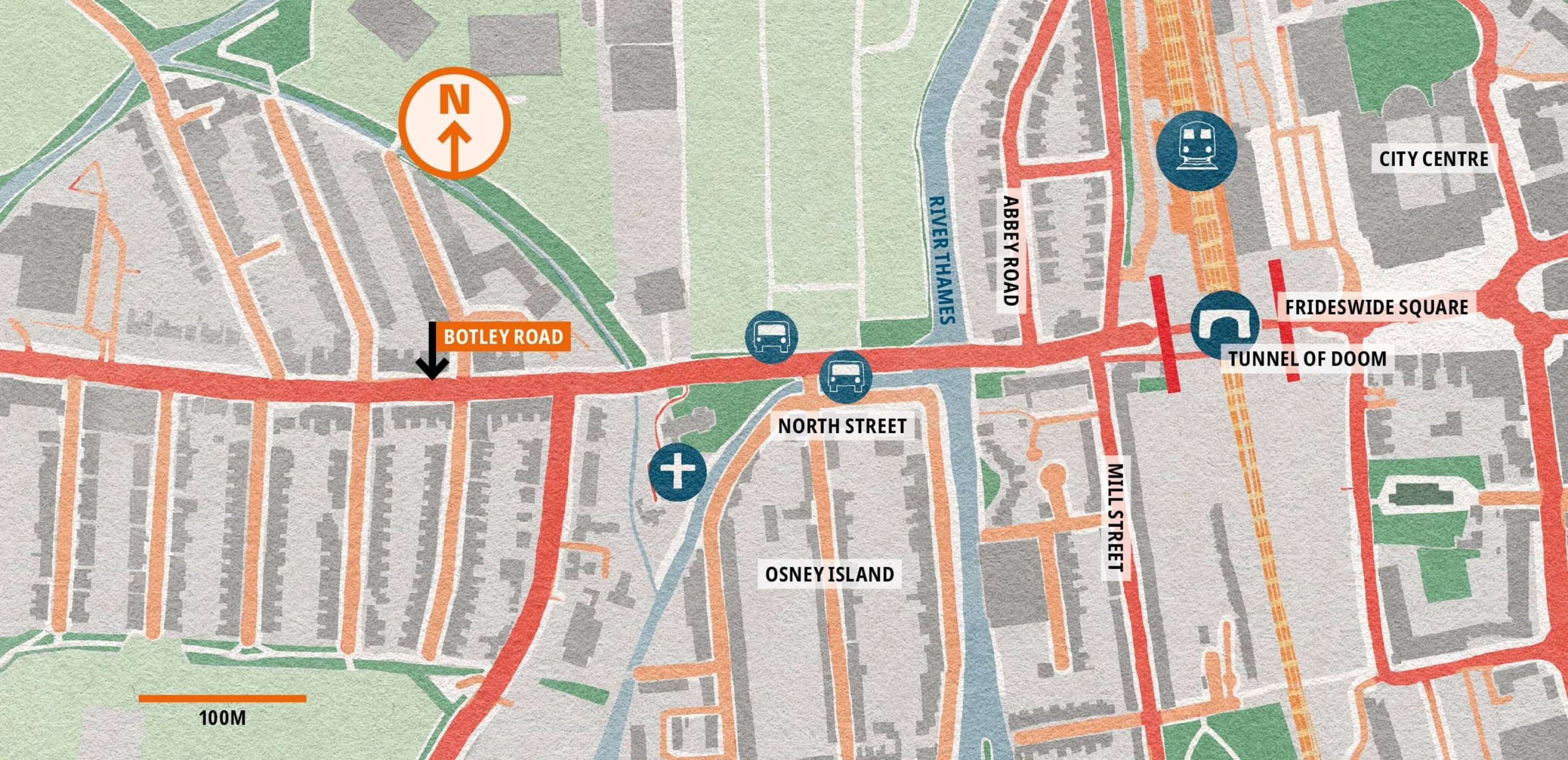 Map of Botley Road in Oxford